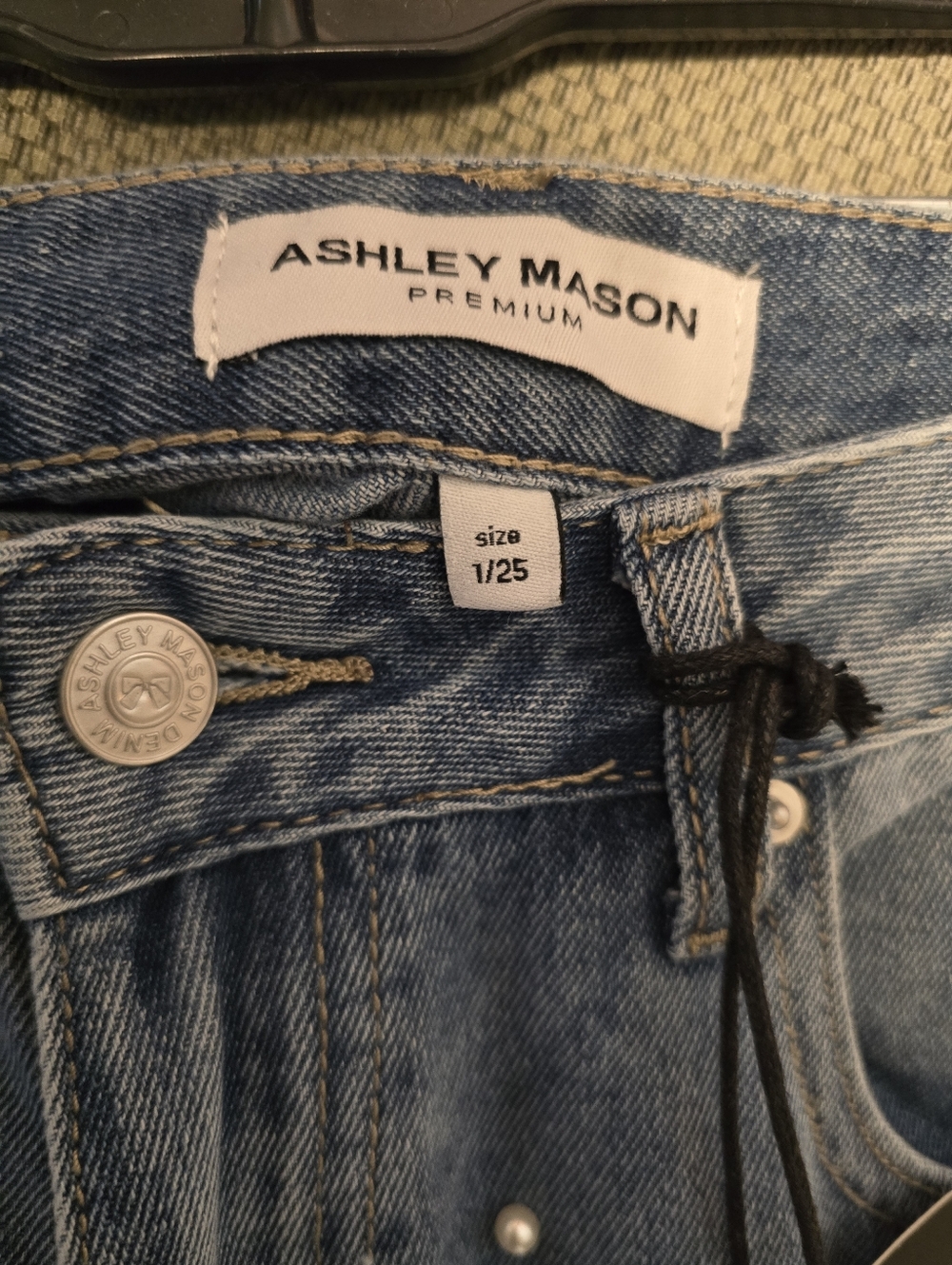 Ashley Mason Light Blue Straight-Leg Jeans with Pearl Accents - Picture 4 of 4